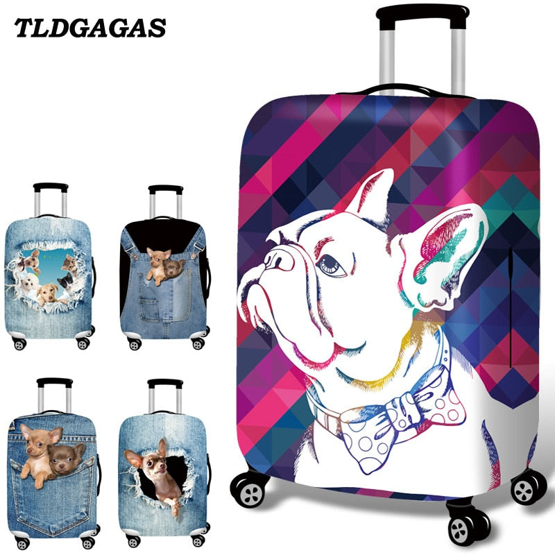 TLDGAGAS Stretch Fabric Pet Pattern Luggage Protective Cover Suit 18-32 Inch
